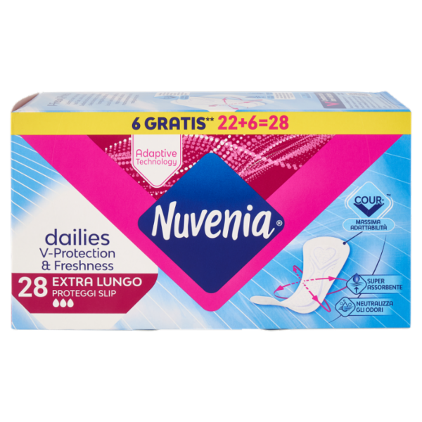 Nuvenia dailies V-Protection & Freshness Extra Lungo Proteggi Slip 28 pz