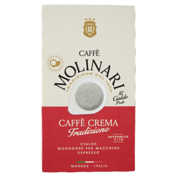 Caffè Molinari Caffè Crema Tradizione 18 Cialde Monodose per Macchine Espresso 125 g