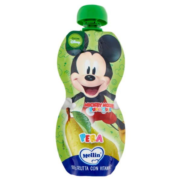 MELLIN Merenda alla frutta, linea Disney Mickey Mouse 100% Pera 110g