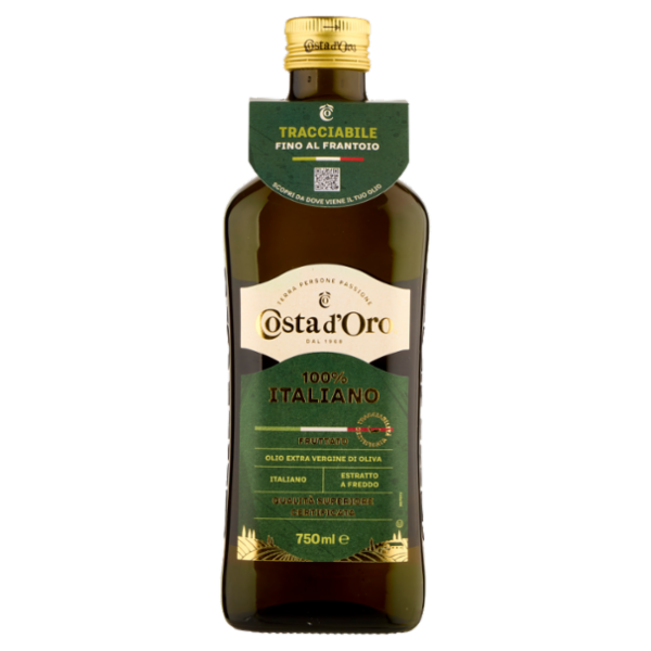 Costa d'Oro 100% Italiano Olio Extra Vergine di Oliva 750 ml