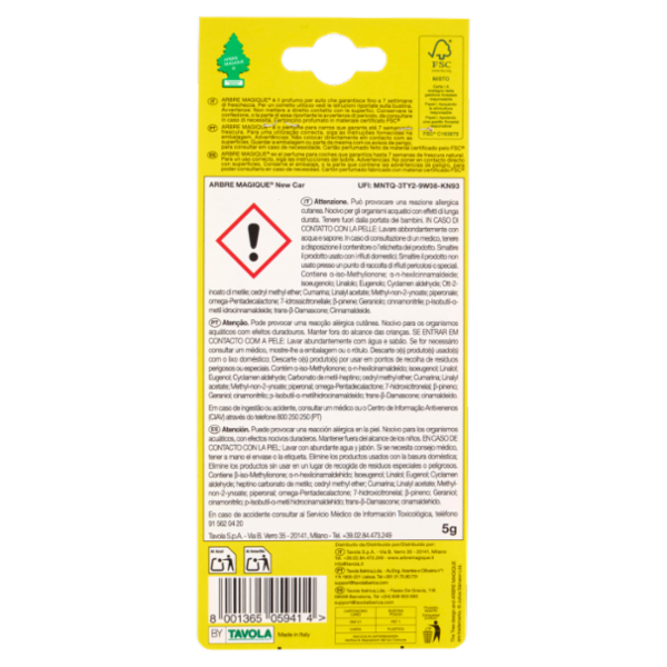 Arbre Magique Profumo per auto New Car 5 g