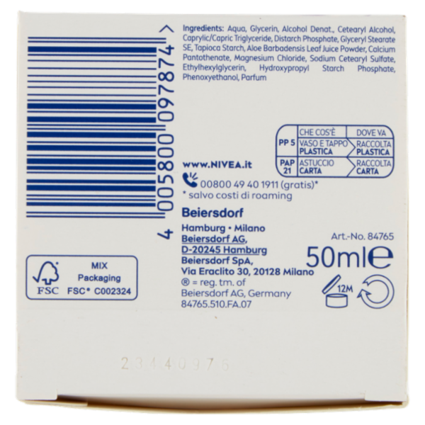 Nivea Crema Giorno Opacizzante 24H Idratazione 50 ml