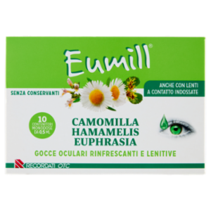 Eumill Camomilla Hamamelis Euphrasia Gocce Oculari Rinfrescanti Lenitive Monodose 10 x 0,5 Ml