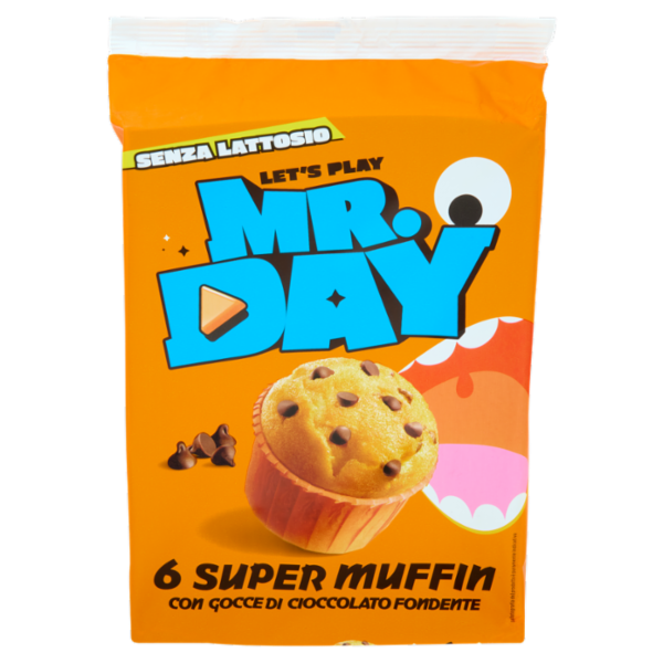 Mr.Day 6 Super Muffin con Gocce di Cioccolato Fondente 6 x 50 g
