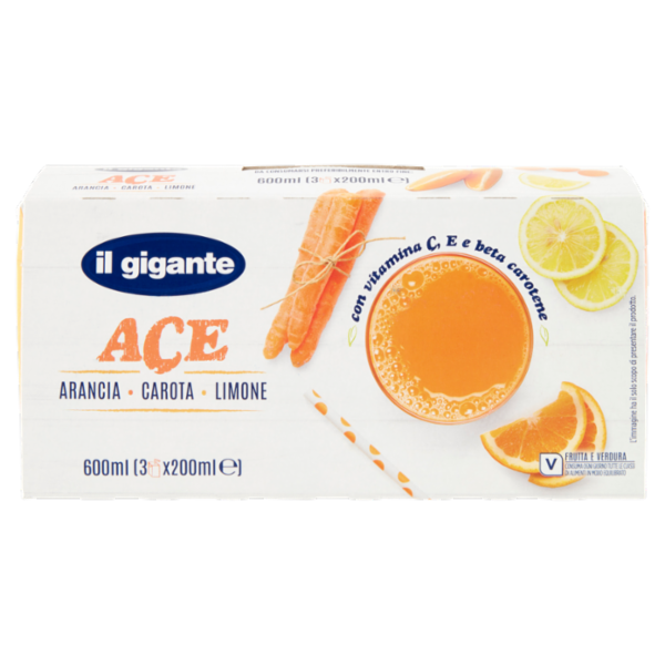IL GIGANTE ACE Arancia Carota Limone 3 x 200 ml