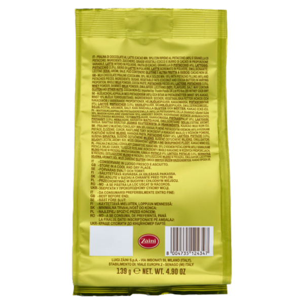 Zàini Pistacchio Latte con Granella di Pistacchio 139 g