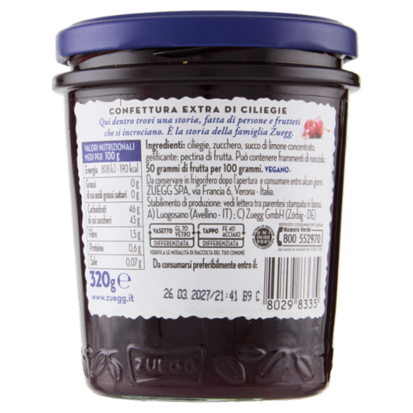 Zuegg I frutteti di Oswald Zuegg Ciliegie 320 g