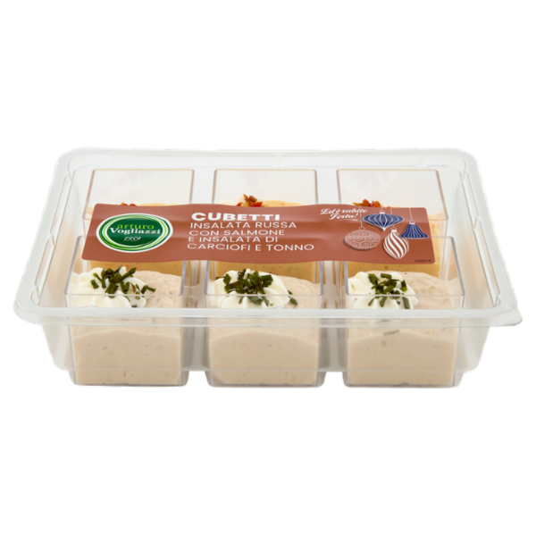arturo Vogliazzi Cubetti Insalata Russa con Salmone e Insalata di Carciofi e Tonno 270 g