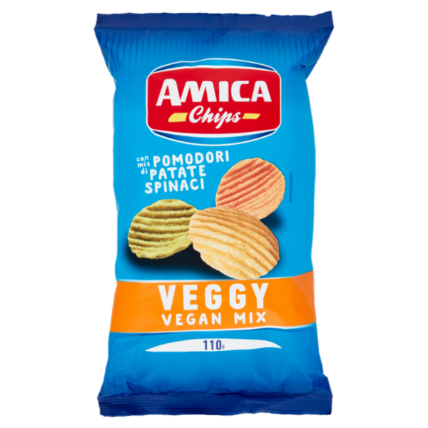 Amica Chips Veggy Vegan Mix con mix di Pomodori Patate Spinaci 110 g