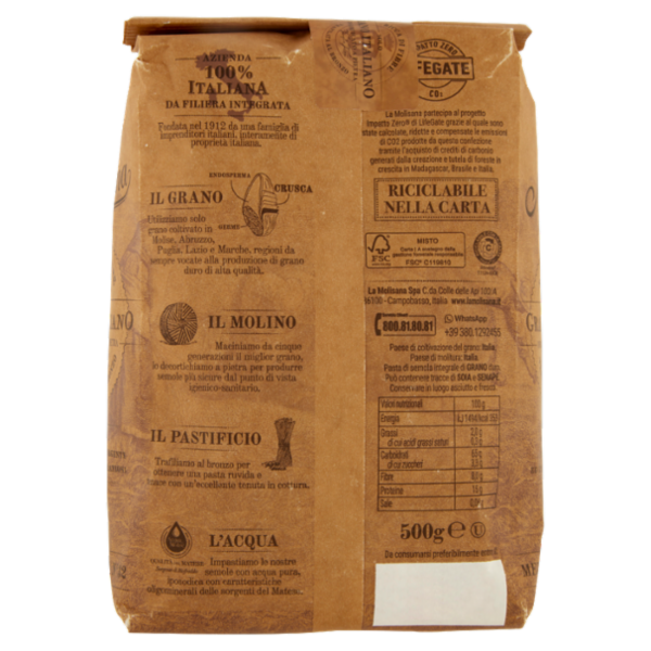 La Molisana integrale 32 Mezzi Rigatoni 500 g