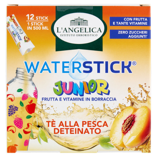 L'Angelica Waterstick Junior Tè alla Pesca Deteinato 12 x 2 g