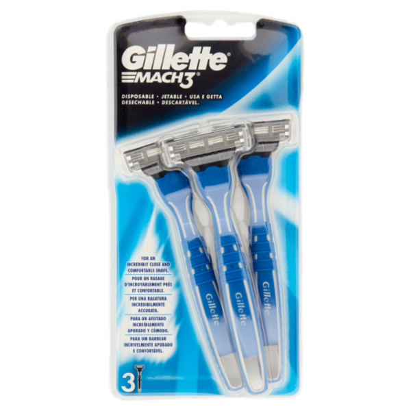 Gillette Rasoio da Uomo Usa e Getta Mach3, 3 Rasoi
