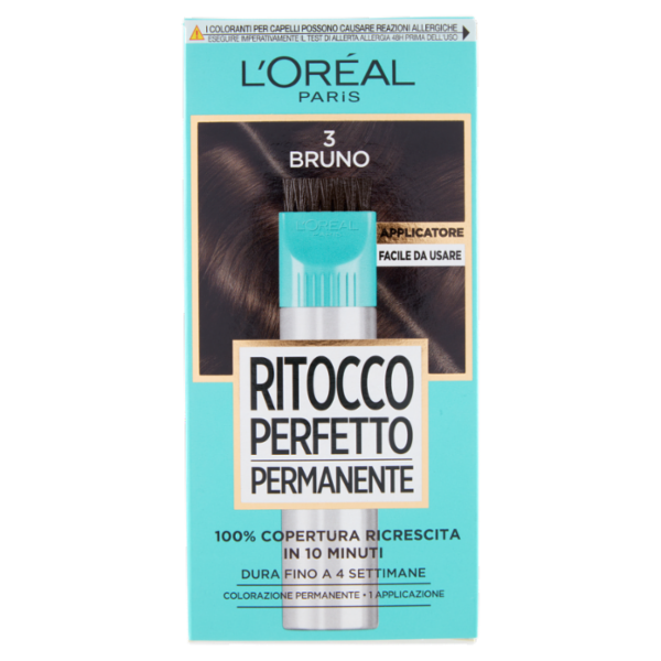 L'Oréal Paris Colorazione Ritocco Perfetto Permanente, 100% Copertura Ricrescita Bruno
