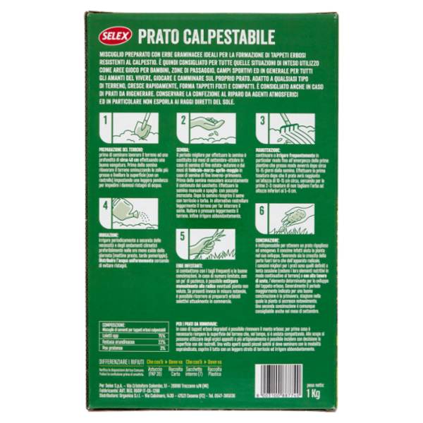 Selex Giardinaggio Sementi Prato Calpestabile 1 kg
