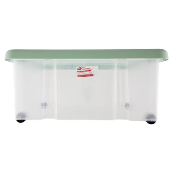 Selex Contenitore con Coperchio a Scatto con Ruote Verde Cammeo 43 L