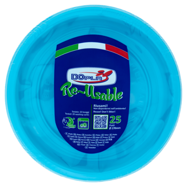 DOpla Re-Usable Piatti frutta Ø 170mm Turchese 25 pz
