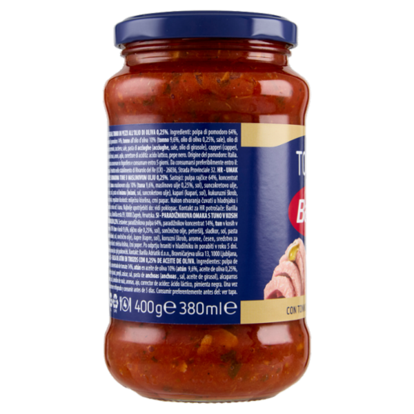 Barilla Sugo Tonno 100% Pomodoro Italiano Condimento per Pasta 400g