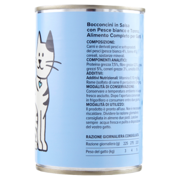 Consilia Petsy Gatto Bocconcini con Pesce Bianco e Tonno 405 g