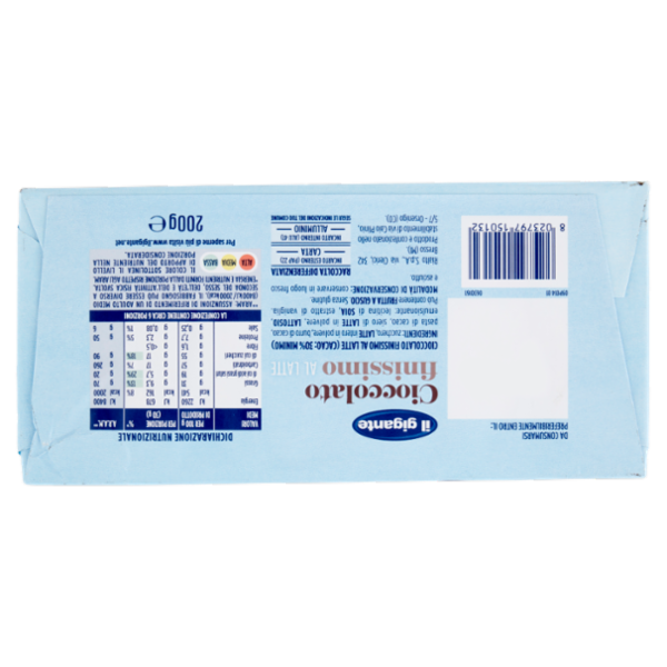 IL GIGANTE Cioccolato finissimo al Latte 200 g