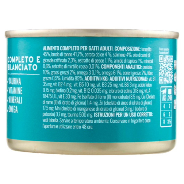 ADoC Complete For Cats Filetti di Tonnetto con Patate Dolci e Salmone in Brodo 155 g