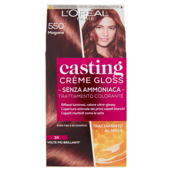 L'Oréal Paris Tinta Capelli Casting Creme Gloss, Senza Ammoniaca, 550 Mogano