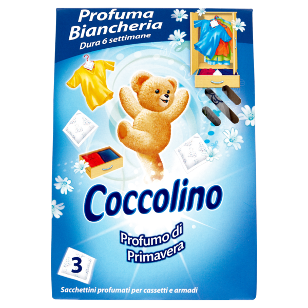 Coccolino Profuma Biancheria Profumo di Primavera Sacchettini profumati per cassetti e armadi 3 pz