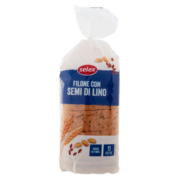 Selex Pane Filone con Semi di Lino a Fette 500 g