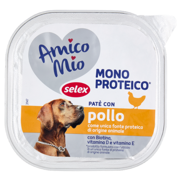Selex Amico Mio Cane Paté con Pollo Mono Proteico 300 g