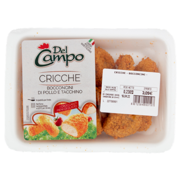 Del Campo Cricche Bocconcini di Pollo e Tacchino 0,230 kg