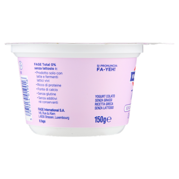 Fage Total Senza Lattosio 0% Grassi 150 g