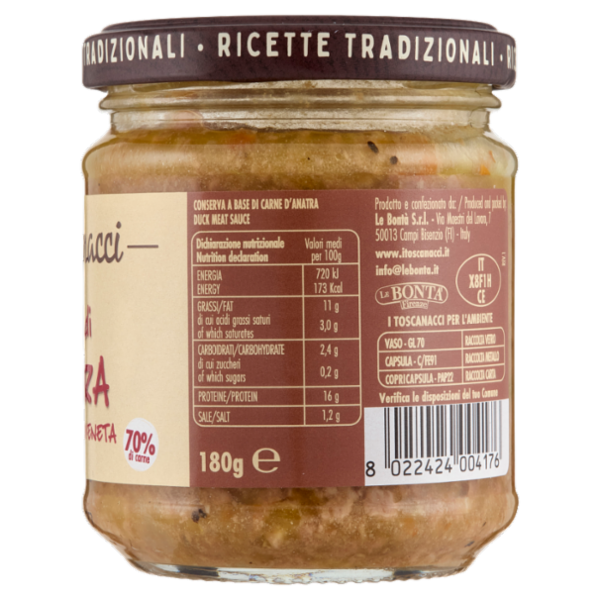 i toscanacci Ragù di Anatra 180 g
