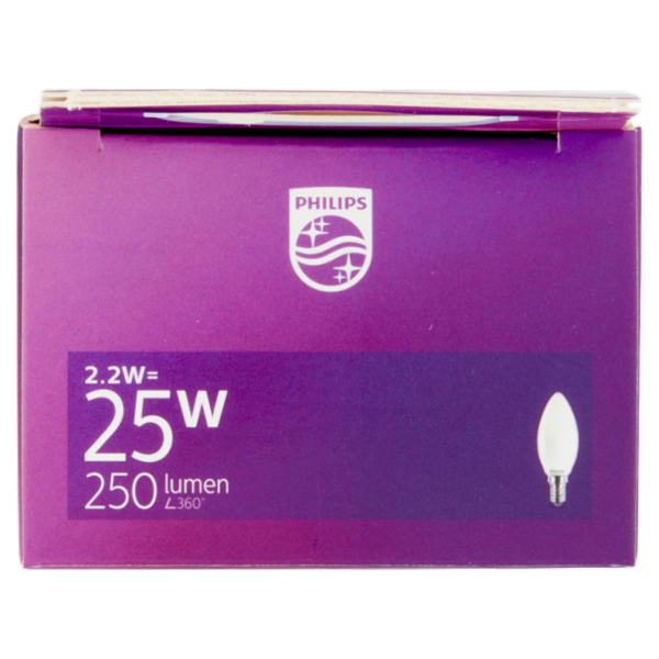 Philips Led candela vetro 25W E14 4000K non dim