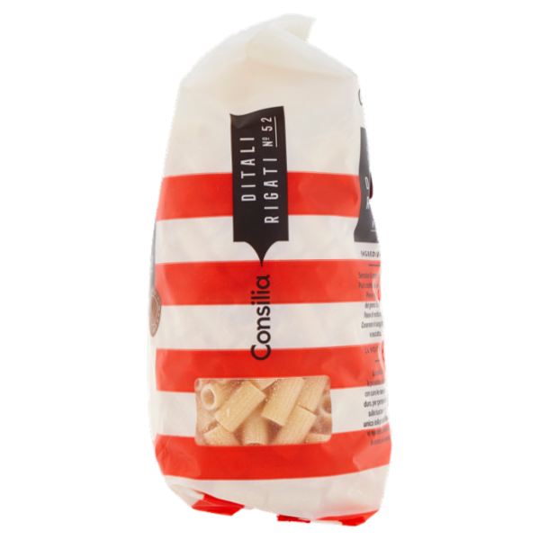 Consilia Pasta di Semola Trafilata al Bronzo Ditali Rigati 500 g