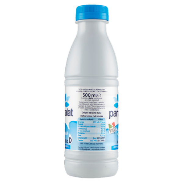 parmalat Bontà e Linea con Vitamina D Latte Parzialmente Scremato 100% Latte d'Italia 500 ml