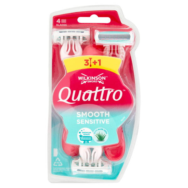 Wilkinson Sword Rasoio usa&getta Quattro Smooth Sensitive 3+1 pz