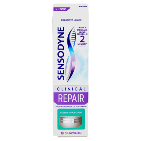 Sensodyne Clinical Repair Pulizia Profonda,inizia a riparare i Denti Sensibili in 2 min*,Menta,75ml