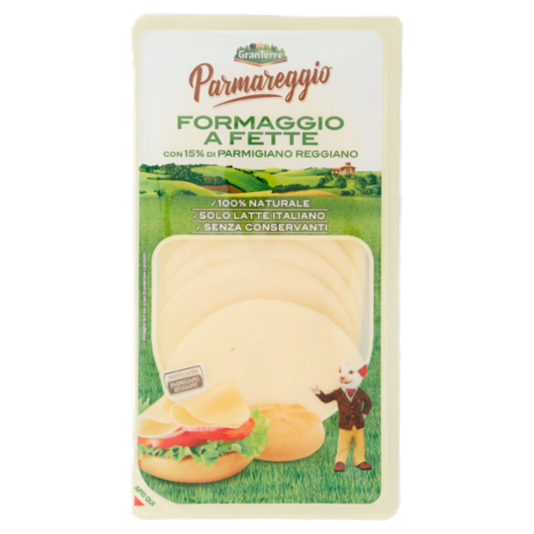 Parmareggio Formaggio a Fette con 15% di Parmigiano Reggiano 120 g