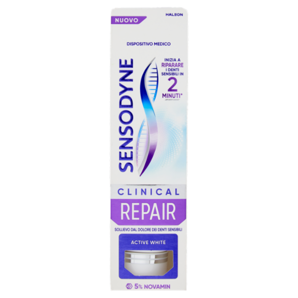 Sensodyne Clinical Repair Active White,inizia a riparare i Denti Sensibili in 2 min*,Sbiancante,75ml