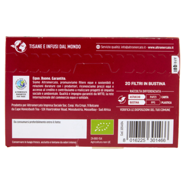 altromercato Bio Infuso di Rooibos 20 Filtri 30 g