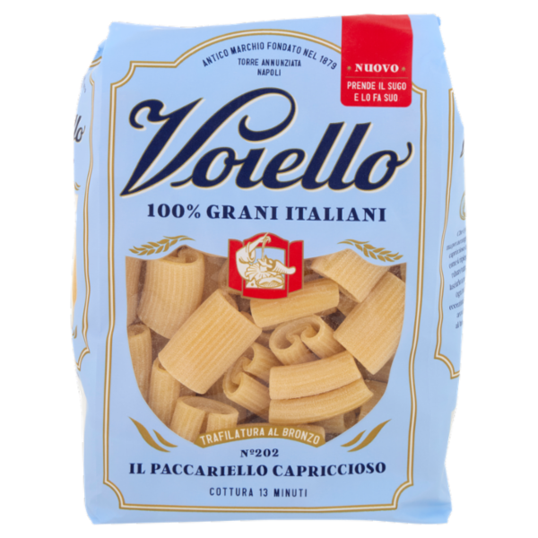 Voiello Pasta Il Paccariello Capriccioso N°202 Grani 100% Italiani Trafilata Bronzo 500g