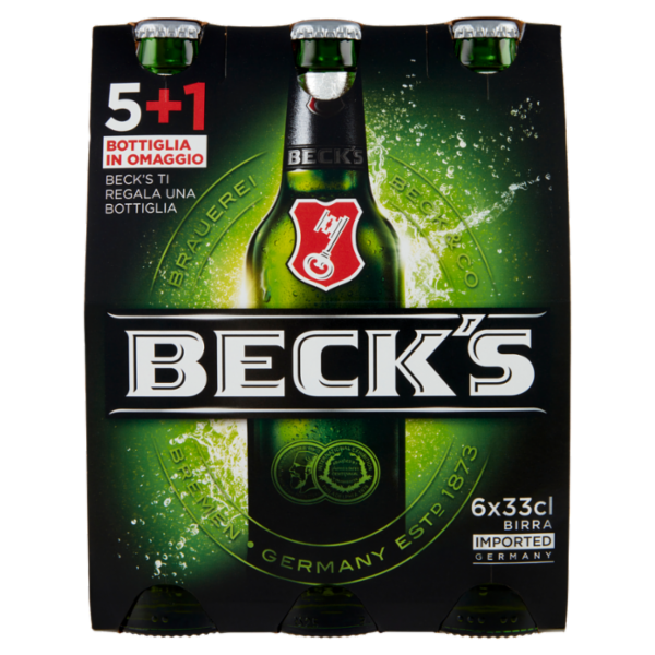 BECK'S Birra pilsner tedesca bottiglia 5+1 33cl