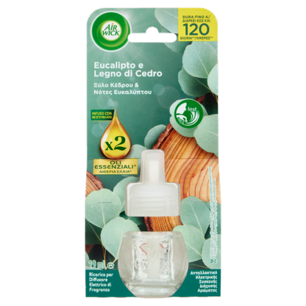 Air Wick Profumatore per Ambienti Eucalipto e LEgno di Cedro Ricarica 19 mL