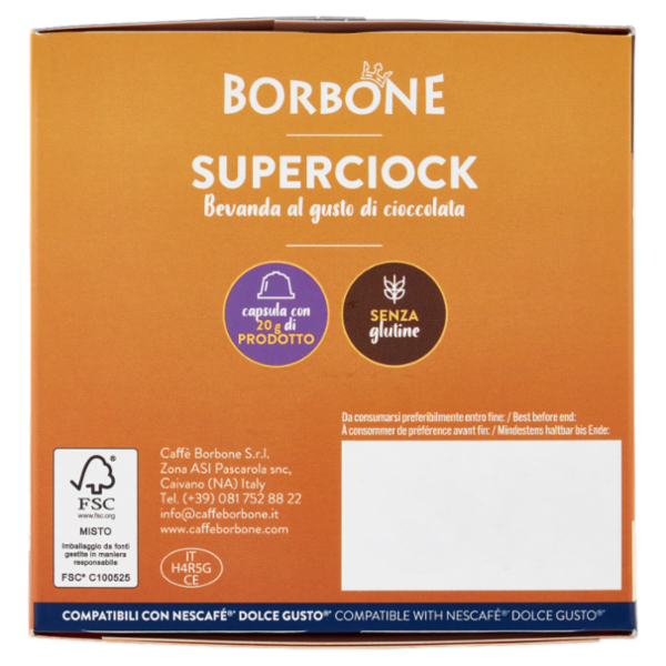 Borbone Superciock Compatibili con Nescafé* Dolce Gusto* 16 Capsule 16 x 20 g