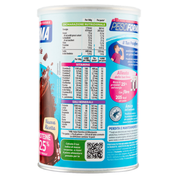 Pesoforma Choco Smoothie, Pasto sostitutivo gusto Cioccolato, Shake per il controllo del peso, 436g