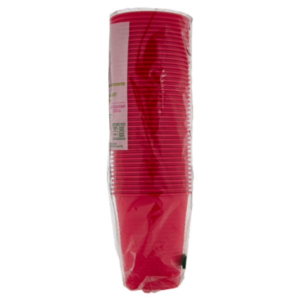 Selex Natura Chiama Bicchieri Biodegradabili e Compostabili Ecologici Rossi 200 cc 40 pezzi