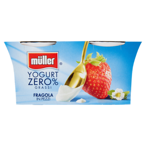 müller Yogurt Zero% Grassi Fragola in Pezzi 2 x 125 g