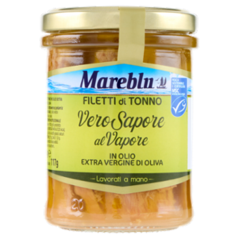 Mareblu Vero Sapore Al Vapore Filetti Di Tonno In Olio Extra Vergine Di Oliva 180 g