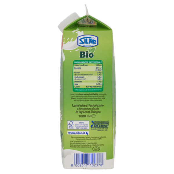 Silac Bio latte intero da Agricoltura Biologica 1000 ml