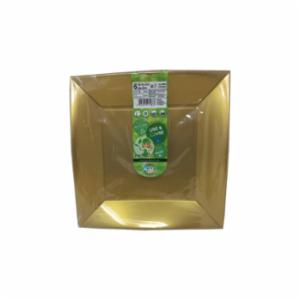 Nice Piatto Piano Gold 23x23 Pz6