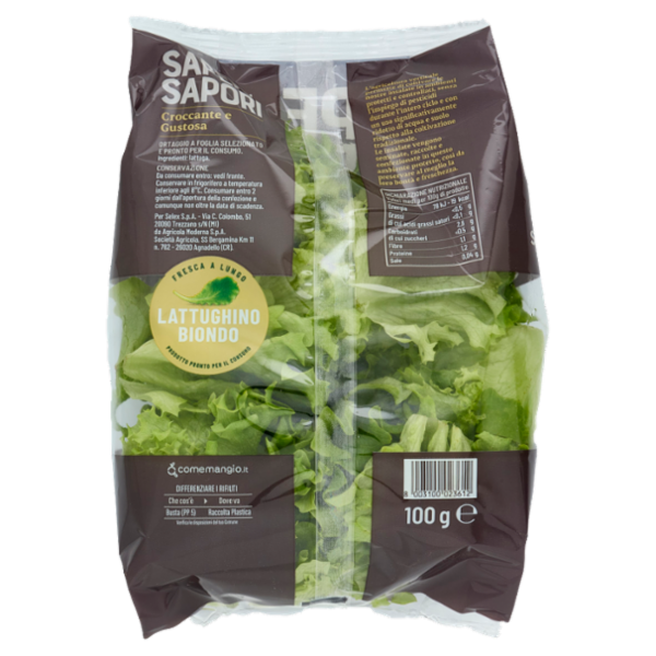 Selex Saper di Sapori Lattughino Biondo Lavato e Pronto per il Consumo 100 g